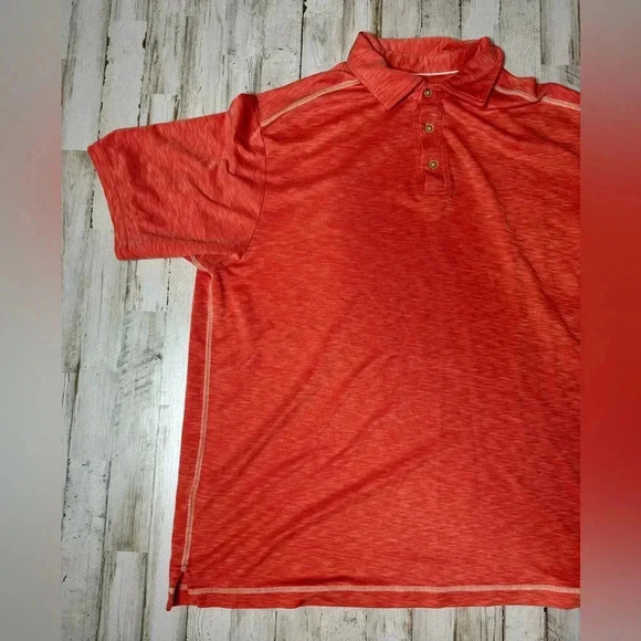 Tommy Bahama Mens XL Polo Golf Shirt Short Sleeve Knit Peach - Picture 3 of 9